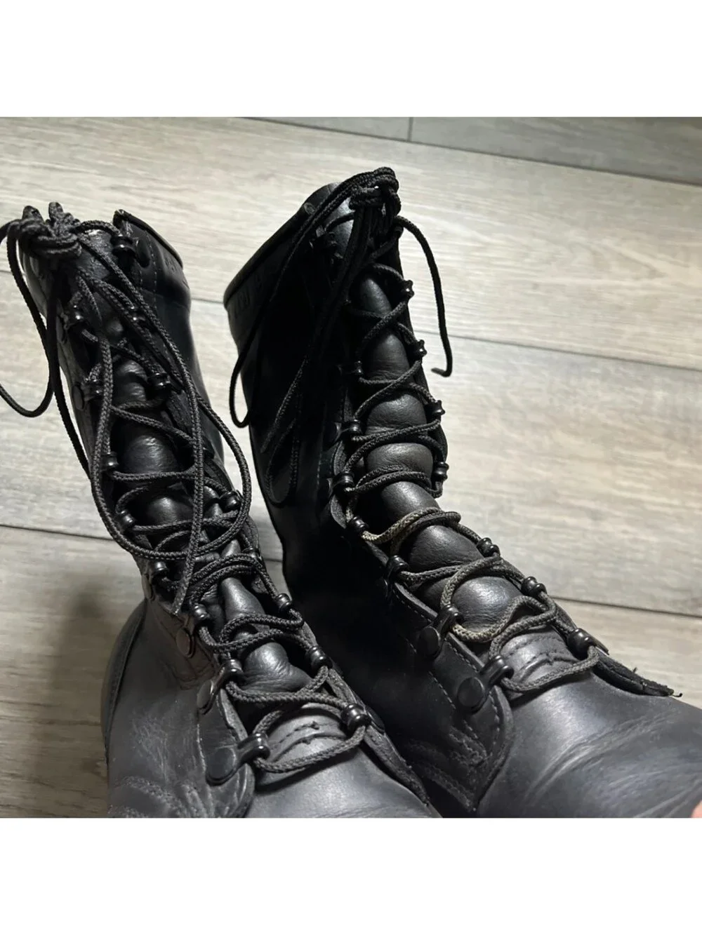 Vintage US Military Combat Boots Men's 8.5 Black Leather 1988